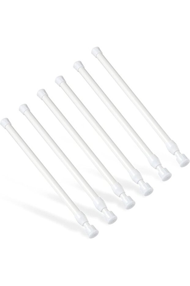 Curtain rod - No drilling required - 6 rods - White - 30 to 50 cm