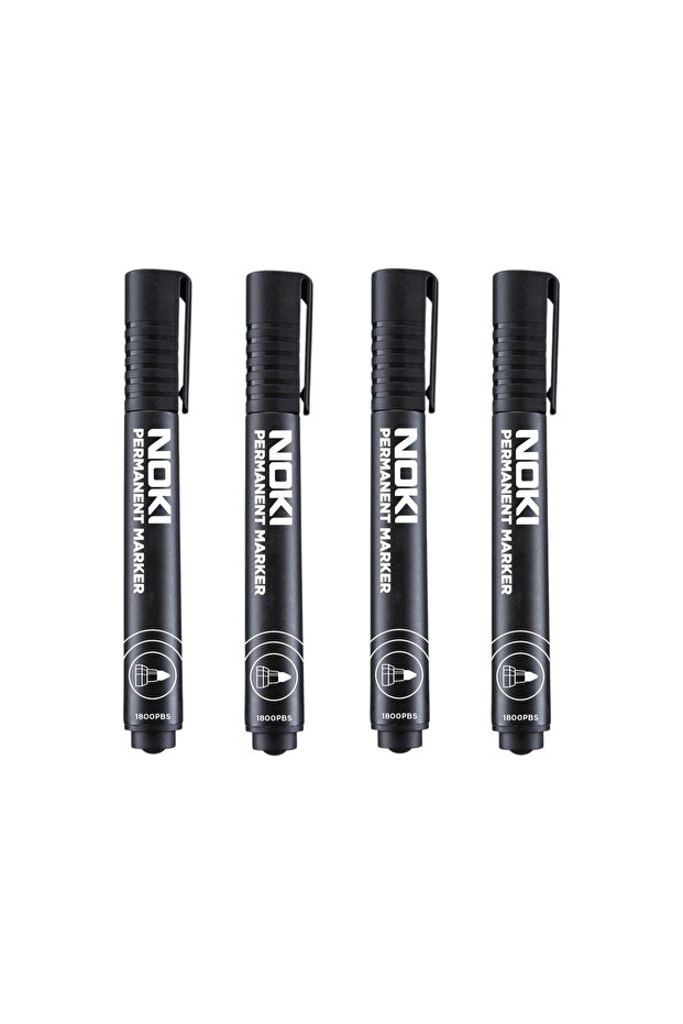 Permanent Marker Round Tip (Black) (4 Pieces)