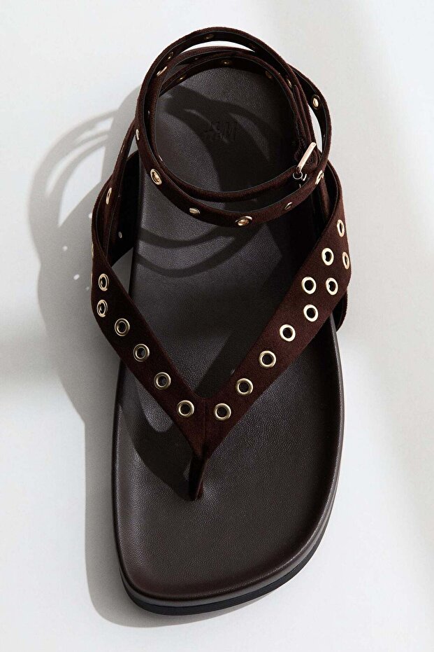 Eyelet-detail sandals