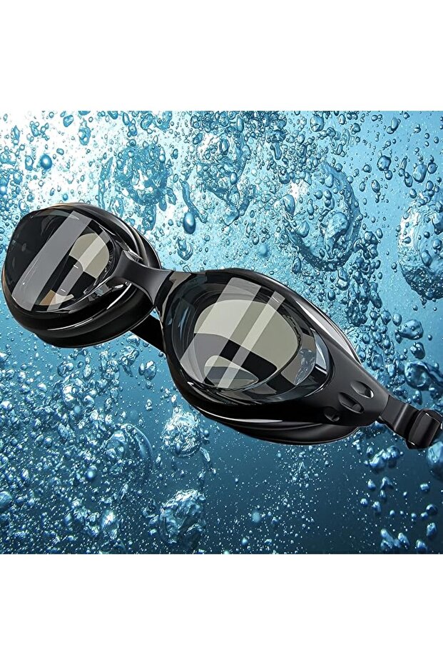 Optical swimming goggles with vision correction function, black and pink, anti-fog, UV protection, perfect fit, black (diopter: 3.0).