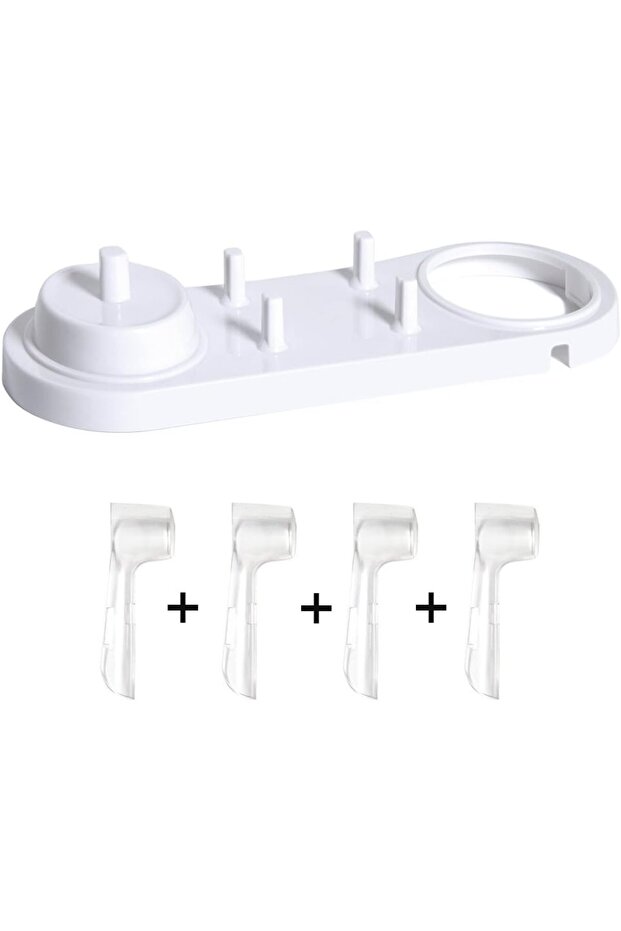 Five-piece set - Electric toothbrush holder and brush head cap for Oral-B