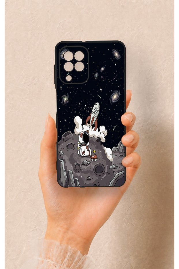Samsung A22 Compatible Space Astronaut Patterned Silicone Case