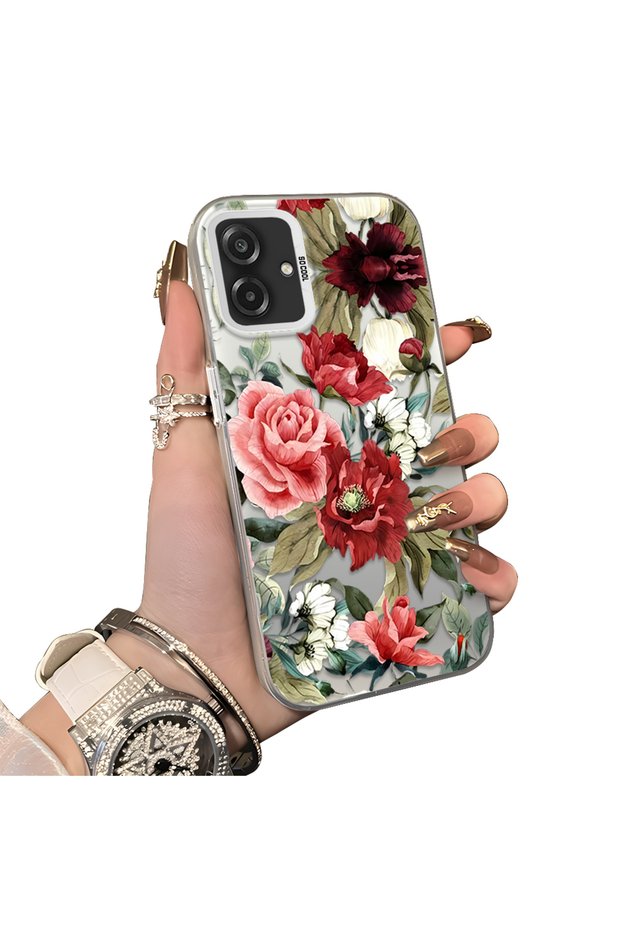 Samsung Galaxy A07 4g Compatible Hard Acrylic Back Silicone Edge Lens Protection Case