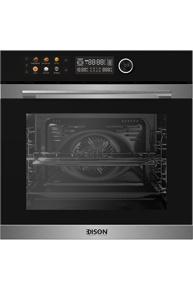 BI75-13FT Built-in Electric Oven, 3200W, 75L, 13 Functions, Digital Display - Silver Black