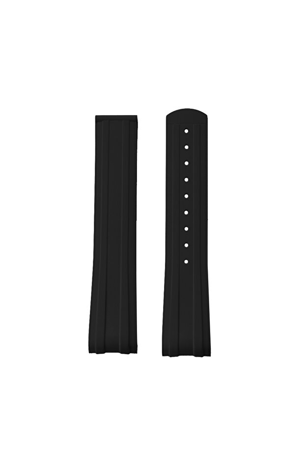 20mm Black No Buckle New Original Design For 20mm Omega Seamaster 300 FKM Rubber Strap FDA-Approved