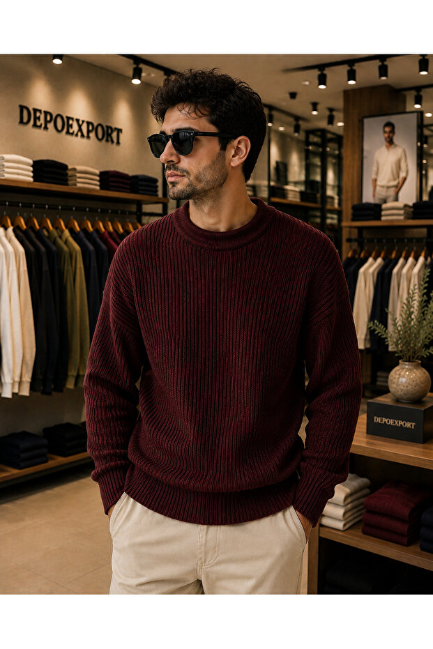 Men's Premium Oversize Soft Crew Neck Knit Sweater
