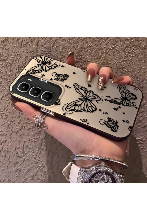 Infinix Hot 60 Pro Compatible Elegant Night Style Butterfly Case, Durable Protective Case for Daily Use