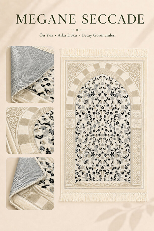 Megane Prayer Rug Velvet Soft Textured Hajj Umrah Gift Carpet Prayer Mat