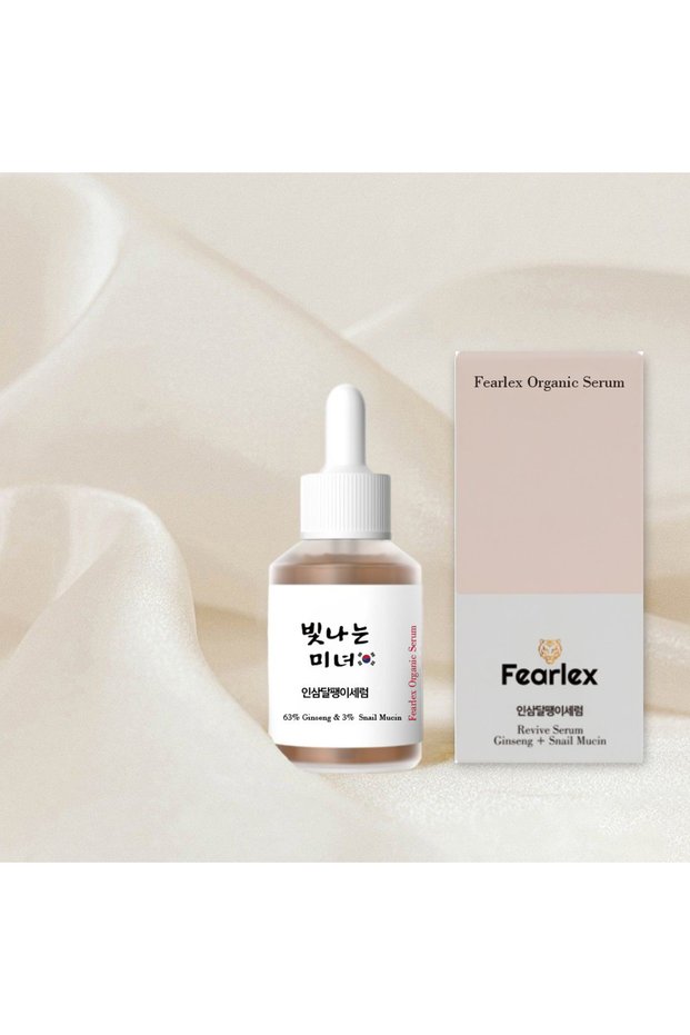 Organic Revive Serum with 63% Ginseng & 3% Snail Mucin | Face Serum to increase Skin Elasticity, Rejuvenates, Protects and Repairs Dull Skin