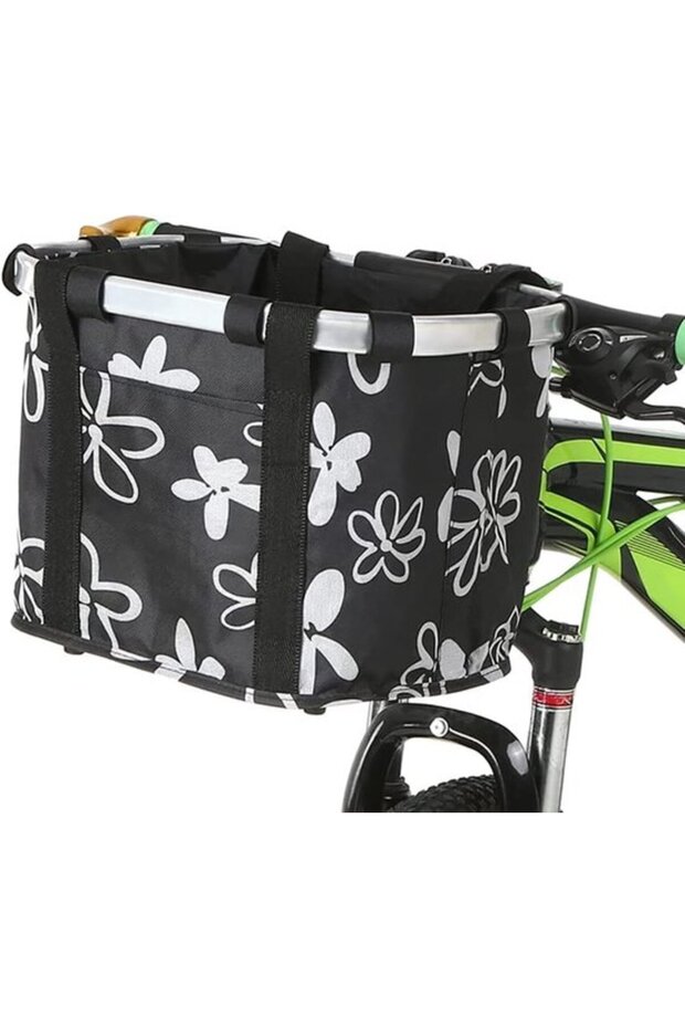 Detachable foldable dog bike basket.