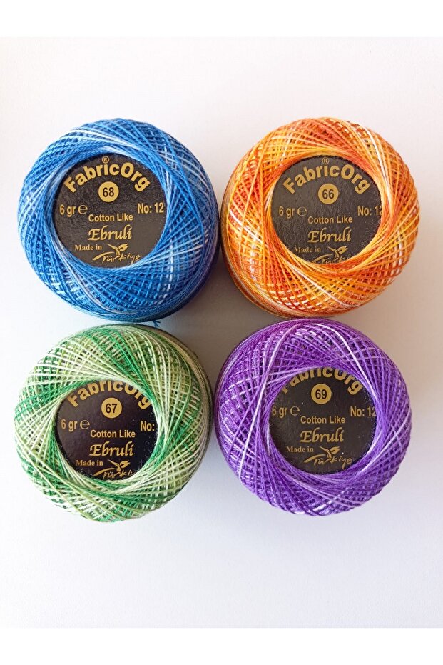 No:12 Cotton Like Ebruli Etamin - Cross Stitch 4-Piece Thread Set-2 (6 Gr)
