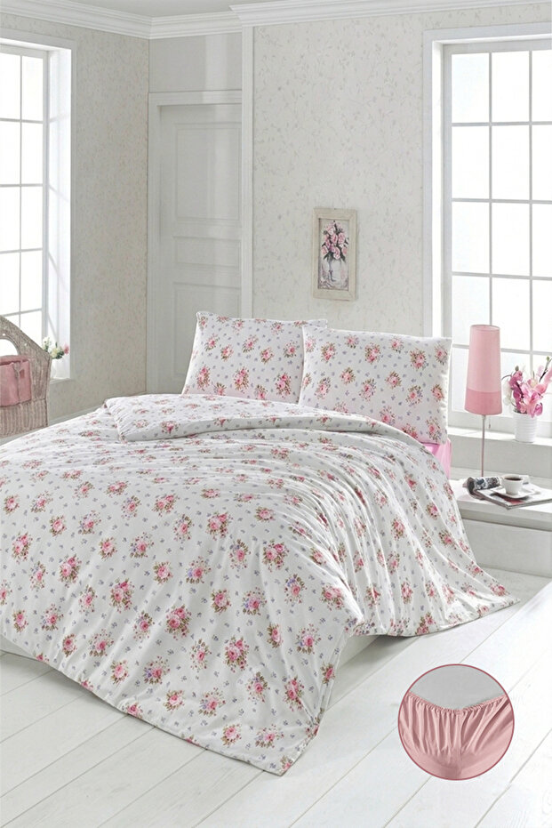 Ece 100% Cotton Double Elasticated (Fitted) Duvet Cover Set 200X220