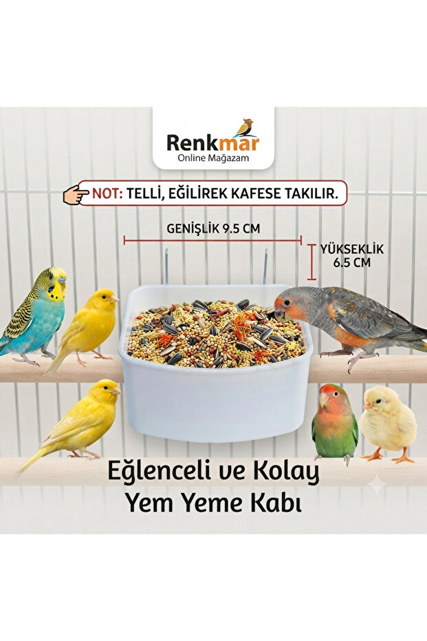 Telli Giant Feeding Bowl Large Food Container for Sultan and Paradise Parrots, Budgies, Canaries, Finch, Etc Birds