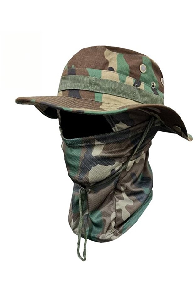 Men's camouflage wide-brim sun hat mesh beach/hunting style13.