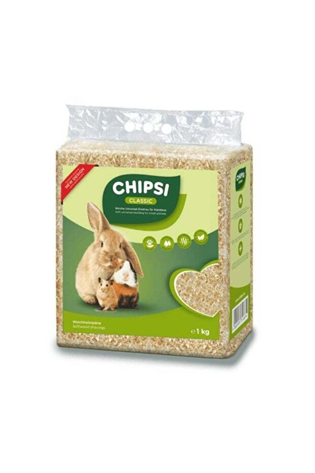 Chipsi Classic Woodchips Green Apple Bedding, 1 kg (15 L) – Natural Absorbent Bedding for Small Animals