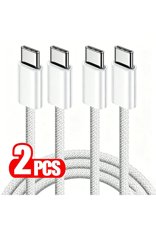 1m 2PCS 2PCS PD 60W Fast Charging Braided Cable USB-C For iPhone 15 16 Plus 17 Pro Google Dual Ty..