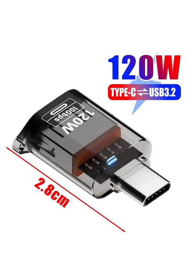 1X Black OTG USB C Female To USB A Male Adapter Converter High Speed Transfer for IPhone 16 15 IPad