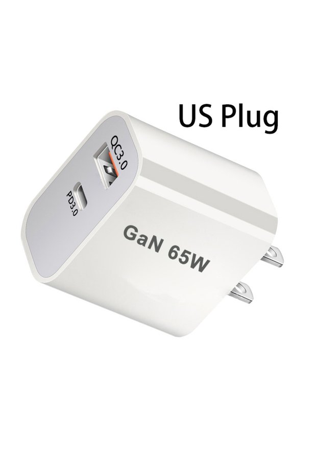 US Plug 65W GaN USB Charger Fast Charging EU/US/UK/AU Plug Phone Charge Adapter For iPhone Xiaomi Sa