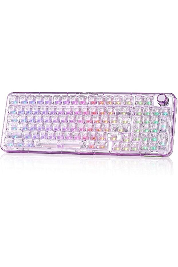 لوحة مفاتيح ميكانيكال لاسلكية للالعاب X98 QMK/VIA مع مقبض ثلاثي الاوضاع بلوتوث 5.0 / USB-C / 2.4 جيج