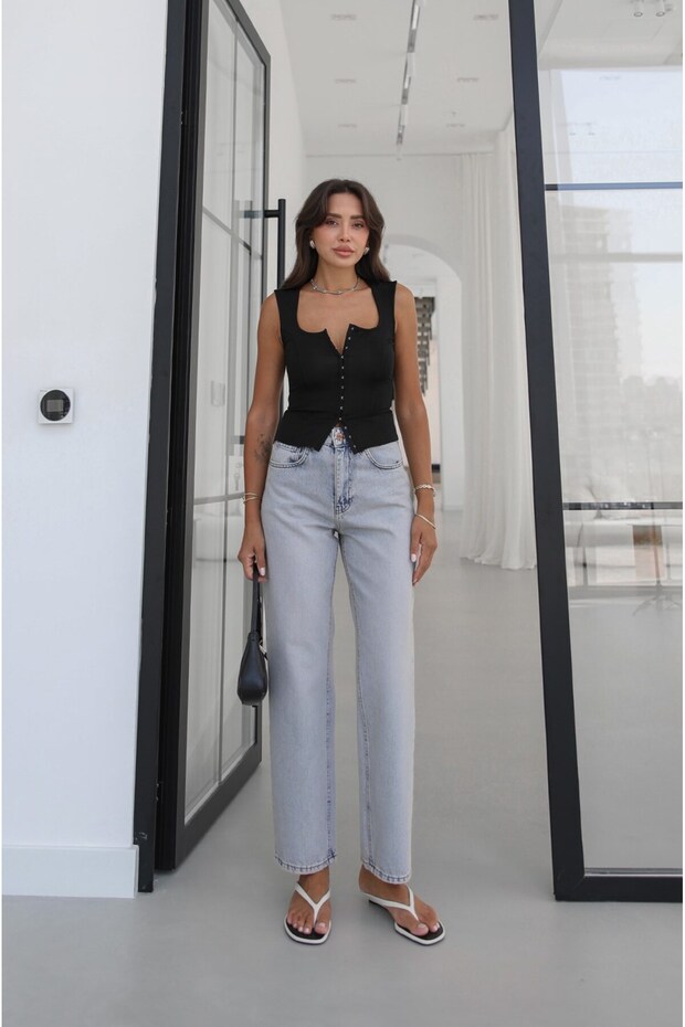 Ice Blue Daily High Waist Fit Mom Jean