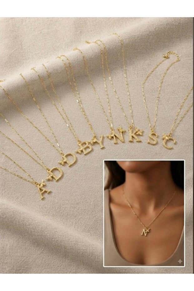 Necklace Letter Model with Bee Detail