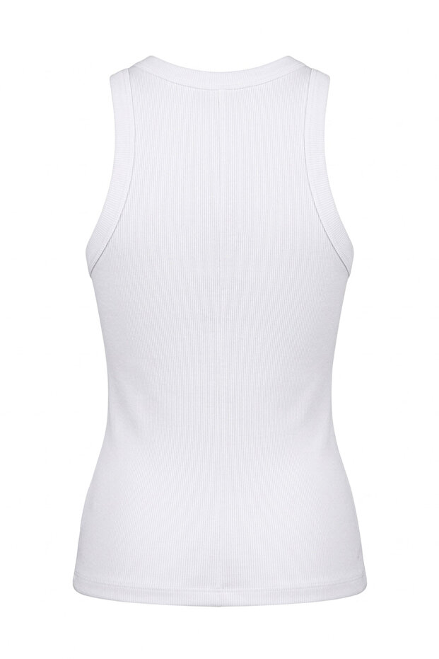 New Season Stone Embroidered Undershirt - White