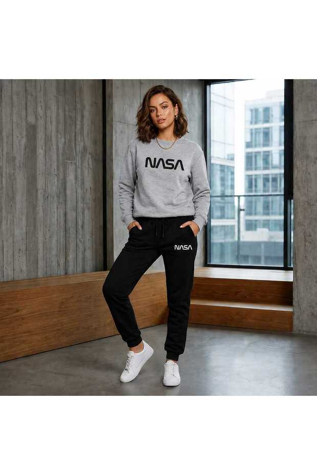 Zero Collar Sweat Suit 2-Piece Combination Winter Shardoon Nasa Printed Women's / Men's Unisex Model