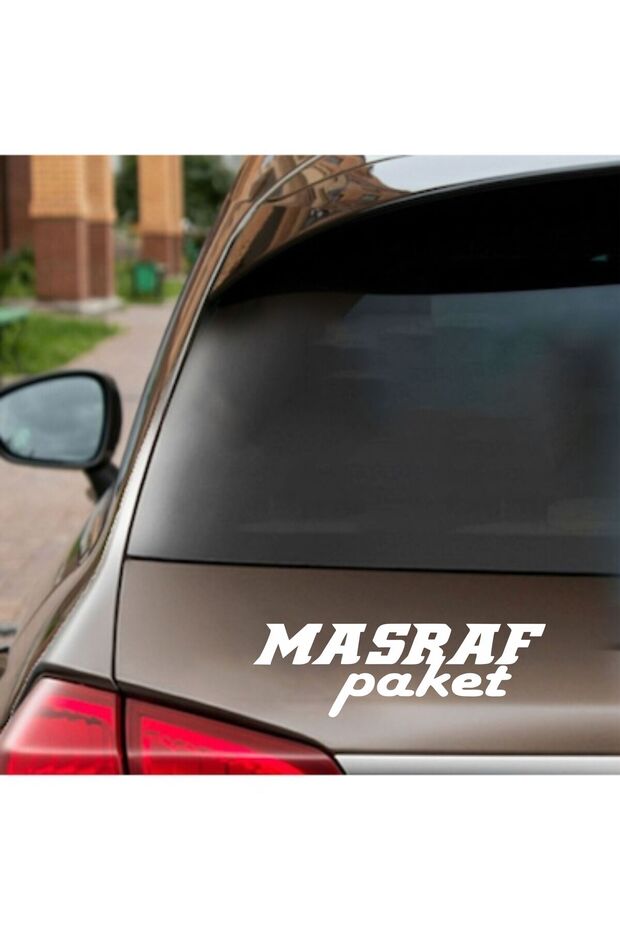 Expense Package Written Vehicle, Car, Auto, Motorcycle, Helmet, Laptop, Glass Sticker 20X6 cm