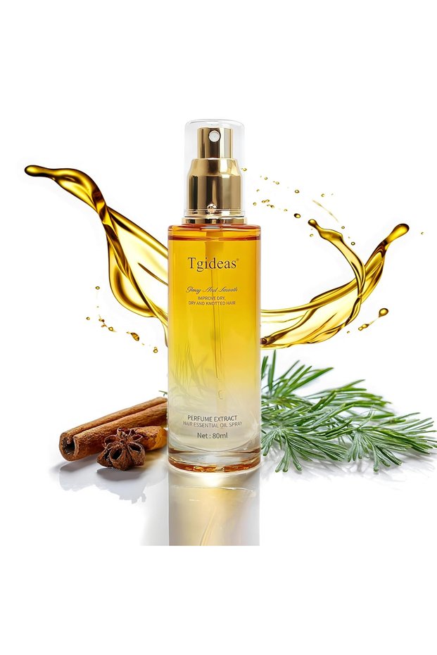 Hair Oil Spray - Leave-In Conditioner with Jojoba Oil and Shea Butter - Transparent Spray - For Dry and Curly Hair, Detangler, Styling and Hydration