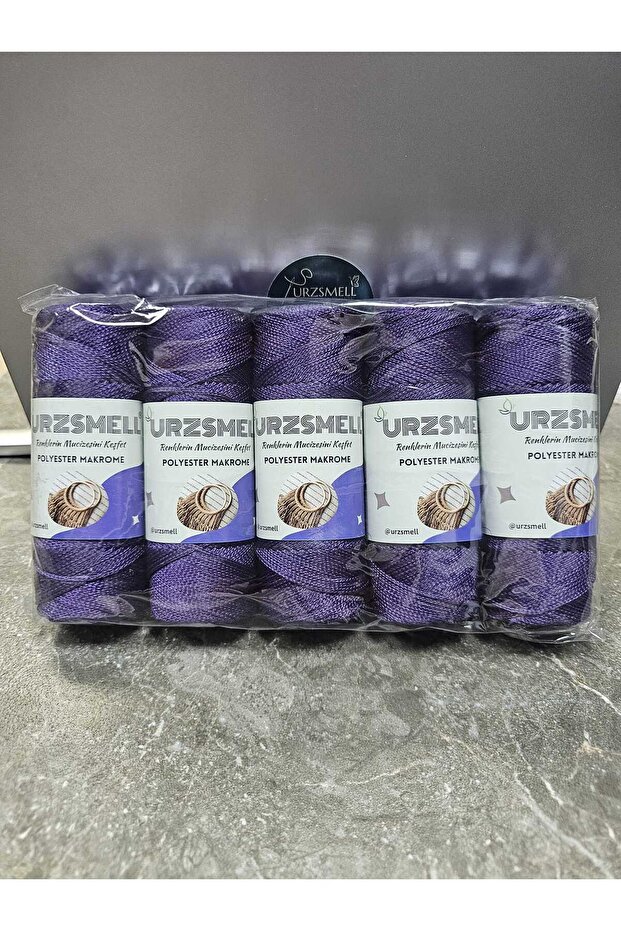 Polyester Macrame 500Gr, 5-Pack (100Gr-140Mt Each) No. 3. 2mm Supla, Bag and Accessory Thread 168 Purple