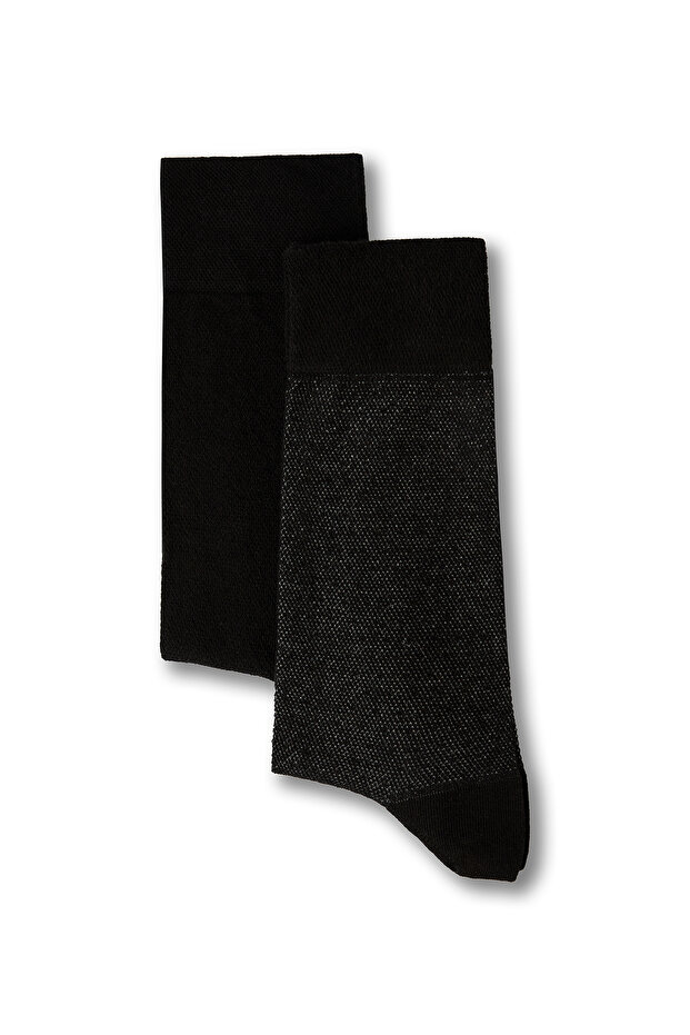 Set of 2 Thin Cotton Patterned Socks