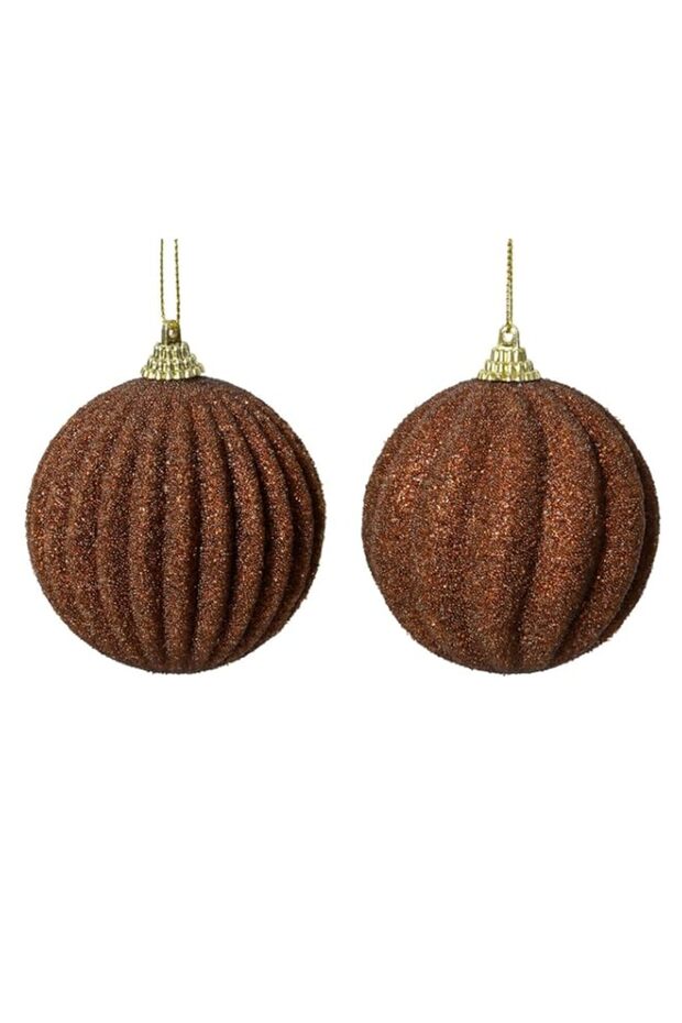 Kaemingk Bauble Foam Glitters Beads Espresso 8cm