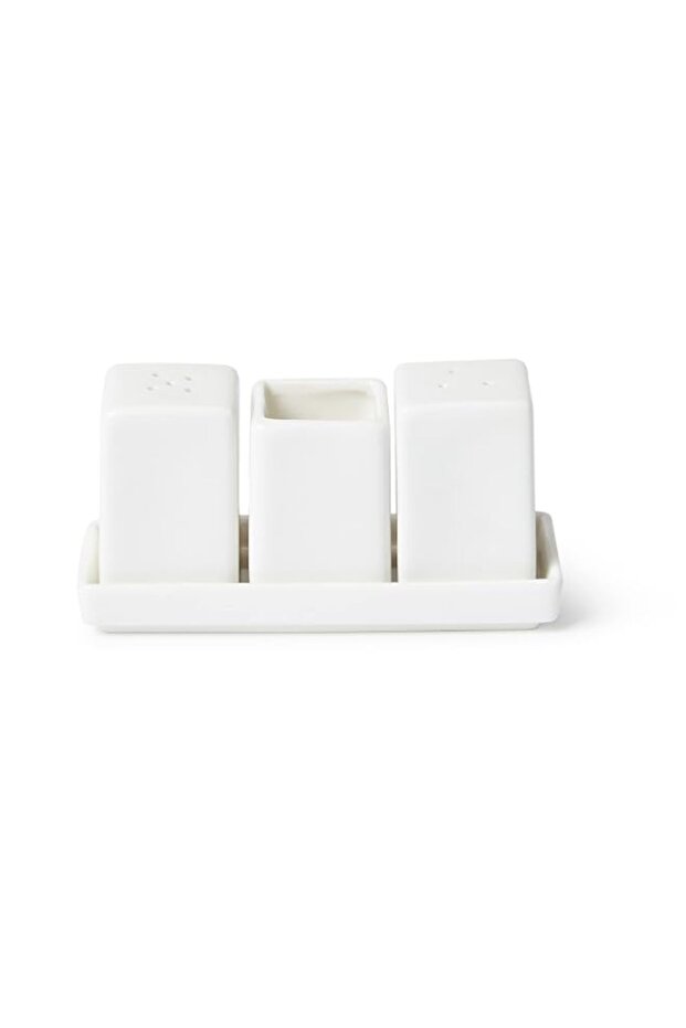 Porcelain Square Salt And Pepper Shakers, Ivory