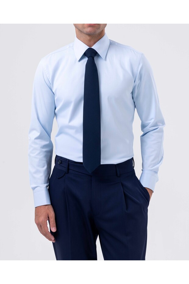 Drytech Slim Fit Water Repellent Stain Resistant Men's Shirt Ice Blue T14348