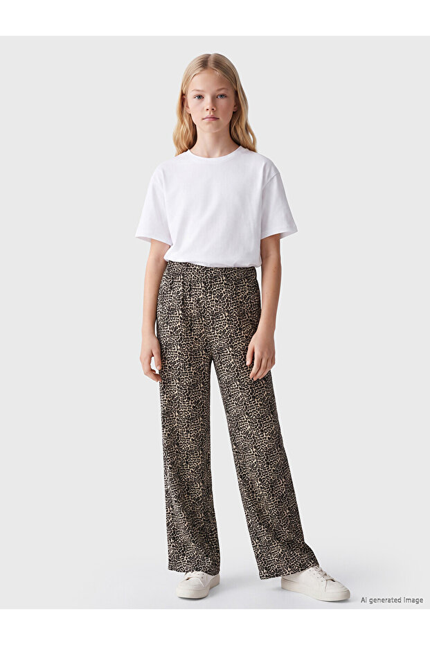 Nevavm Leopard Patterned Girls' Trousers with a Difference