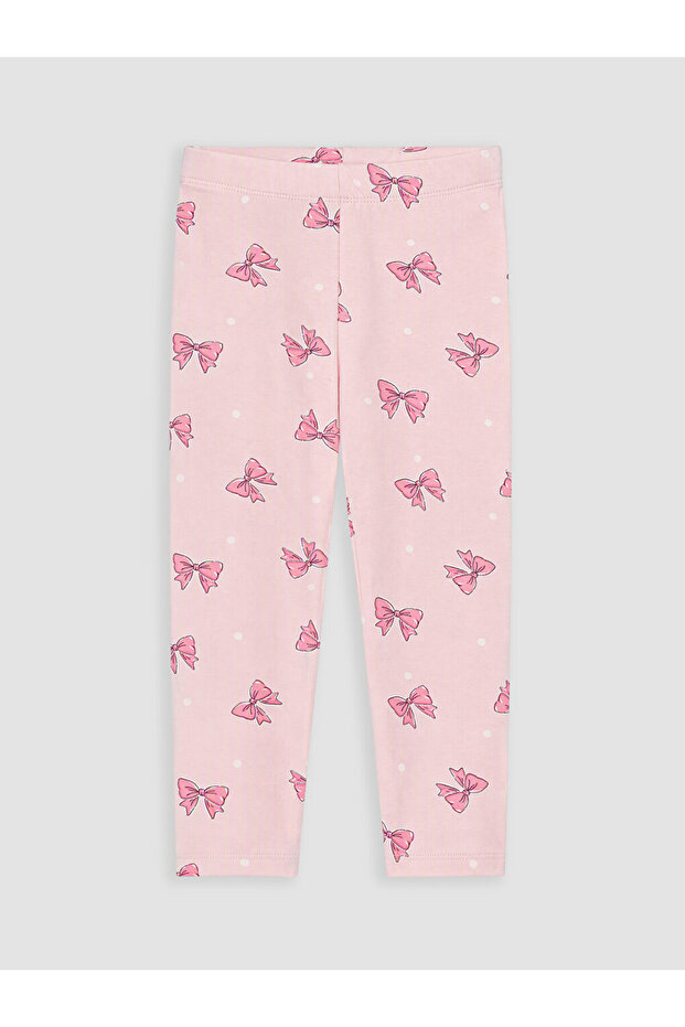 Pink Bow Printed Girls' Tights