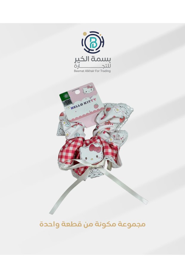 ربطة شعر هالو كاتي مشابك شعر مطاطية قماش