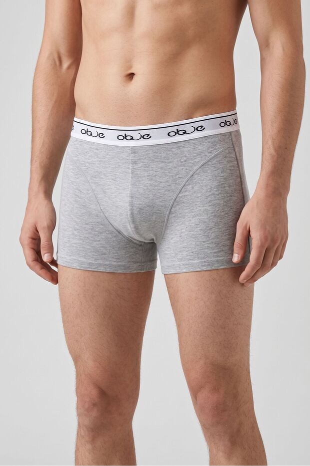Men's Gray Melange Elasticated Boxer Briefs