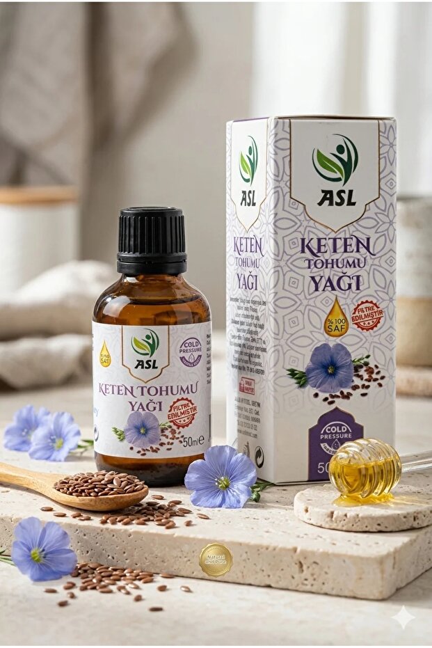 Flaxseed Oil 50 ml | 100% Cold Pressed | Flax Seed Oil | Additive-Free | Glass Bottle | Drinkable