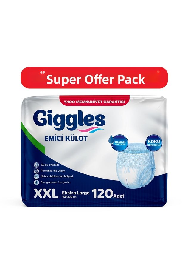 Adult Absorbent Panty Diapers Xxlarge Waist Size 170+cm with Wetness Indicator 4 Packs of 30 120 Pieces