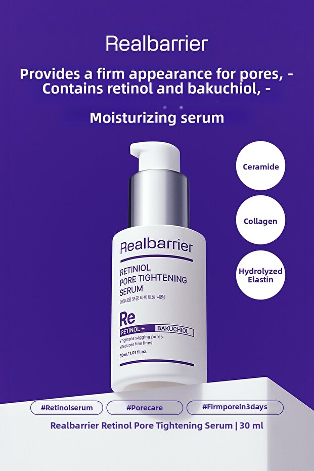 Serum with a Retinol Content That Provides a Tight Appearance to the Pores, Realbarrier Retiniol Pore Tightening Serum
