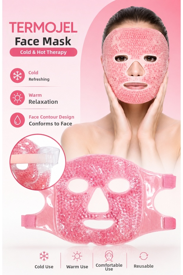 Thermogel Face Mask Hot and Cold Use Gel Beaded Facial Care Mask Reusable