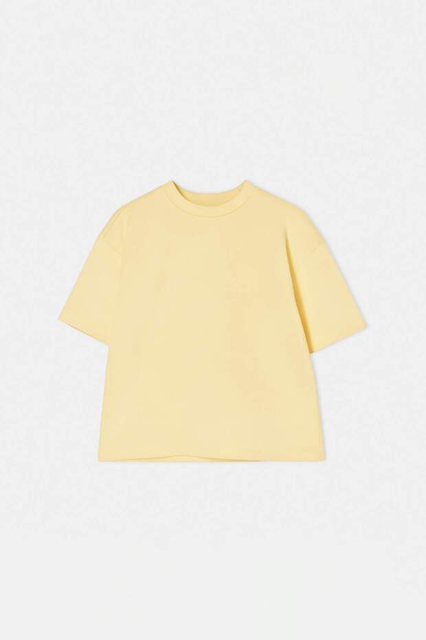 Sarı Düz Örme Kız Çocuk T-Shirt TKDSS26TS00085 - 5