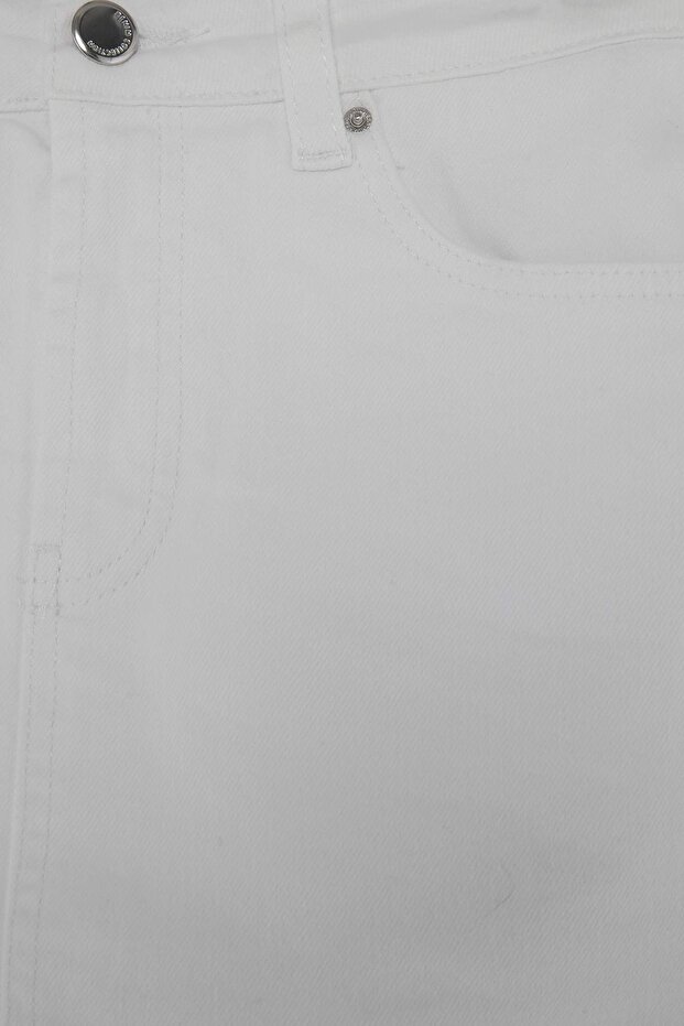 Beyaz Az Esnek Mini Denim Şort Etek TWOSS26SR00052 - 2