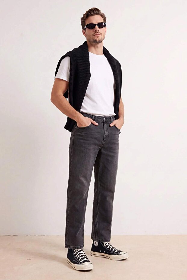 Siyah Regular Normal Bel Mevsimlik Erkek Jeans TMNSS26JE00004