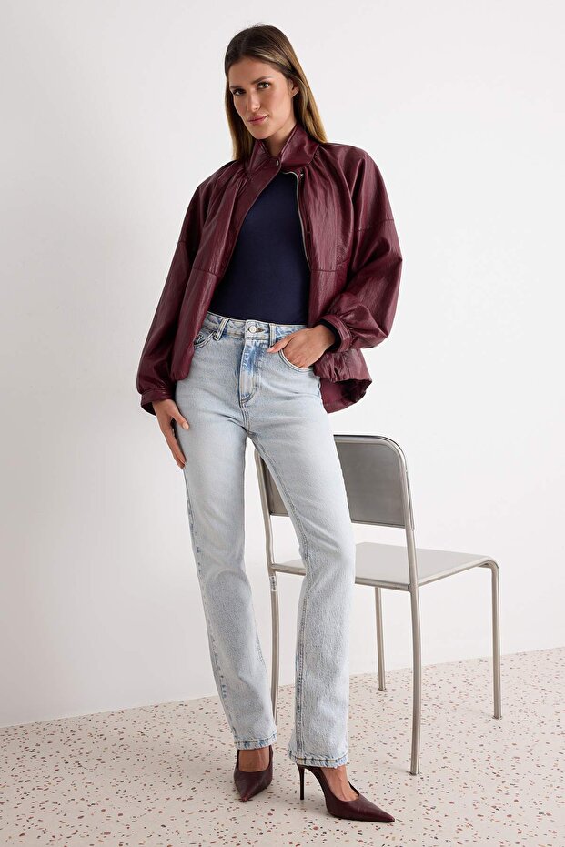 Açık Mavi More Sustainable Yüksek Bel Az Esnek Bootcut Jeans TWOAW23JE00657 - 2
