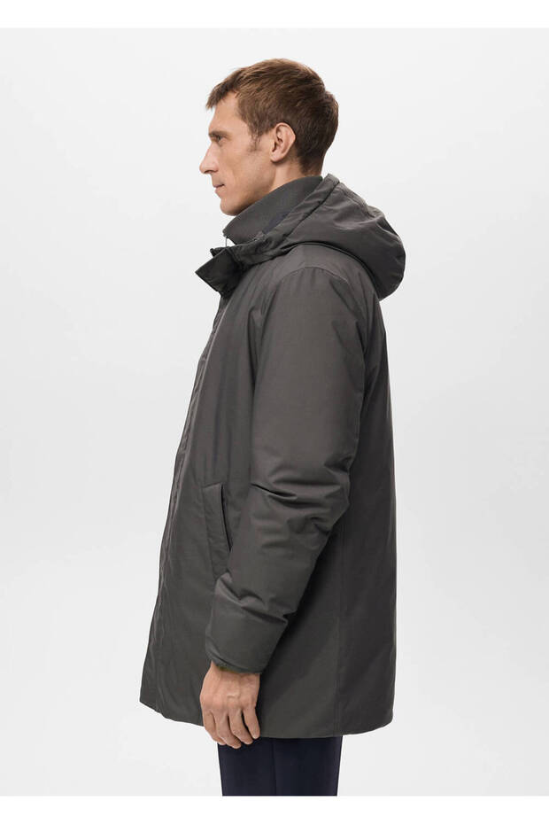 Çıkarılabilir su itici kapitone parka - 8
