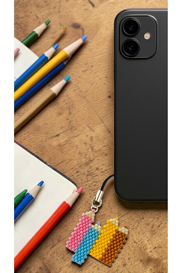 Miyuki Beads Handmade Colorful Pen Phone Charm - Charm