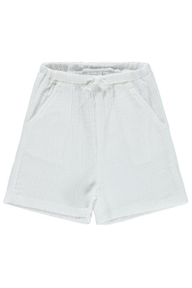 K26Y286-2 Muslin Shorts for 6-9 Years - White 6-7 Years