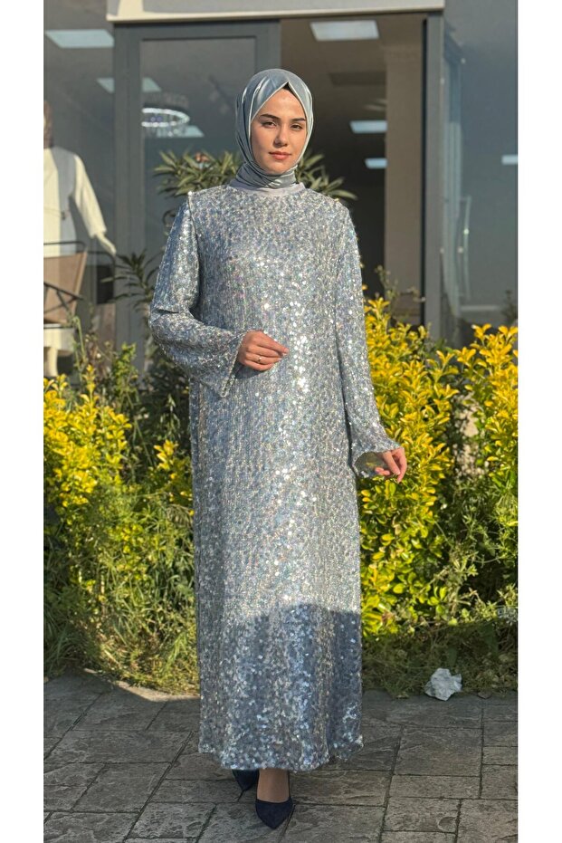فستان سهرة مزين بالترتر 2853